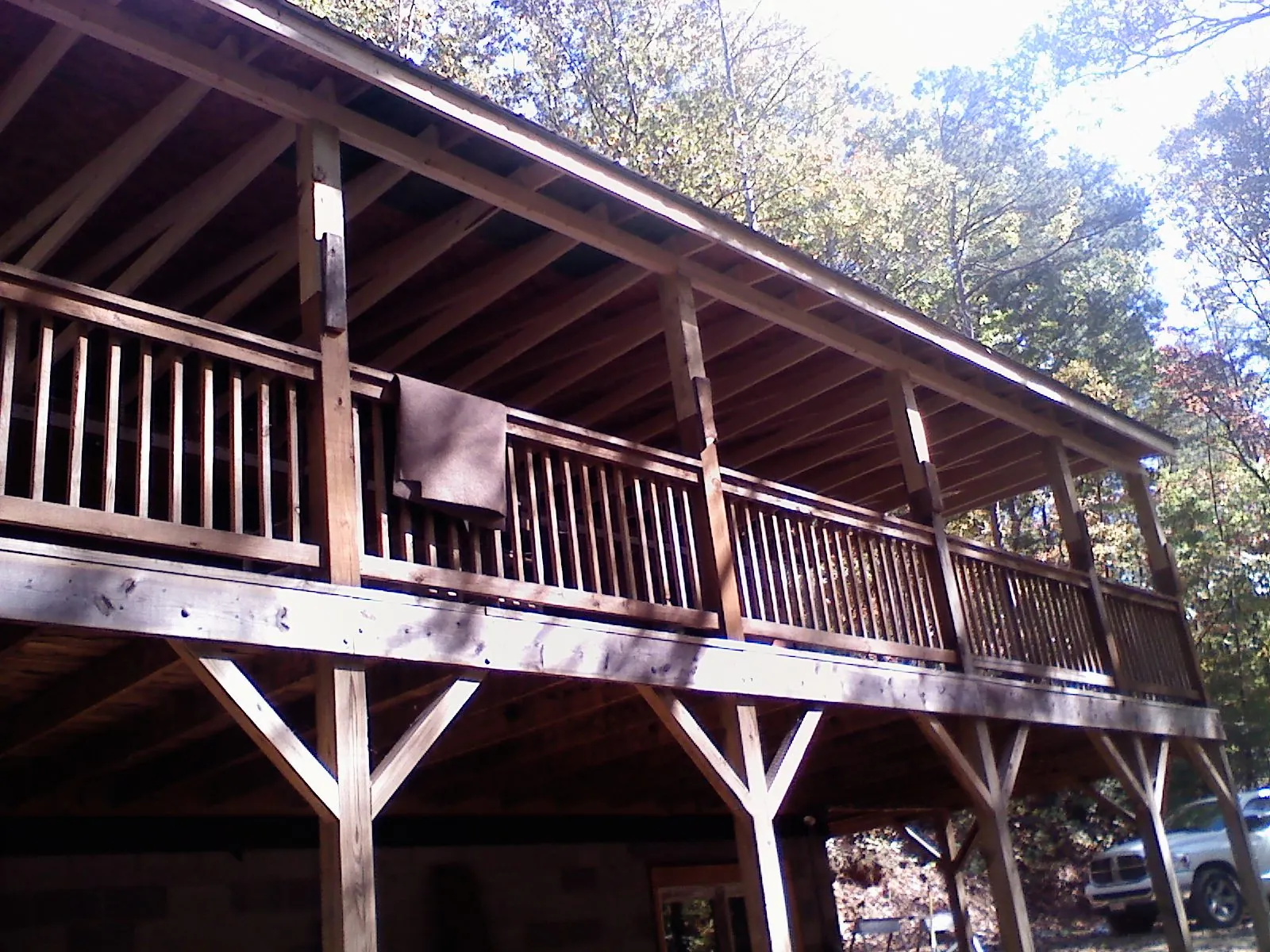 Timber framing under a new elevated porch and deck — Roof Leak Repair in Kennewick by Roofing Brothers